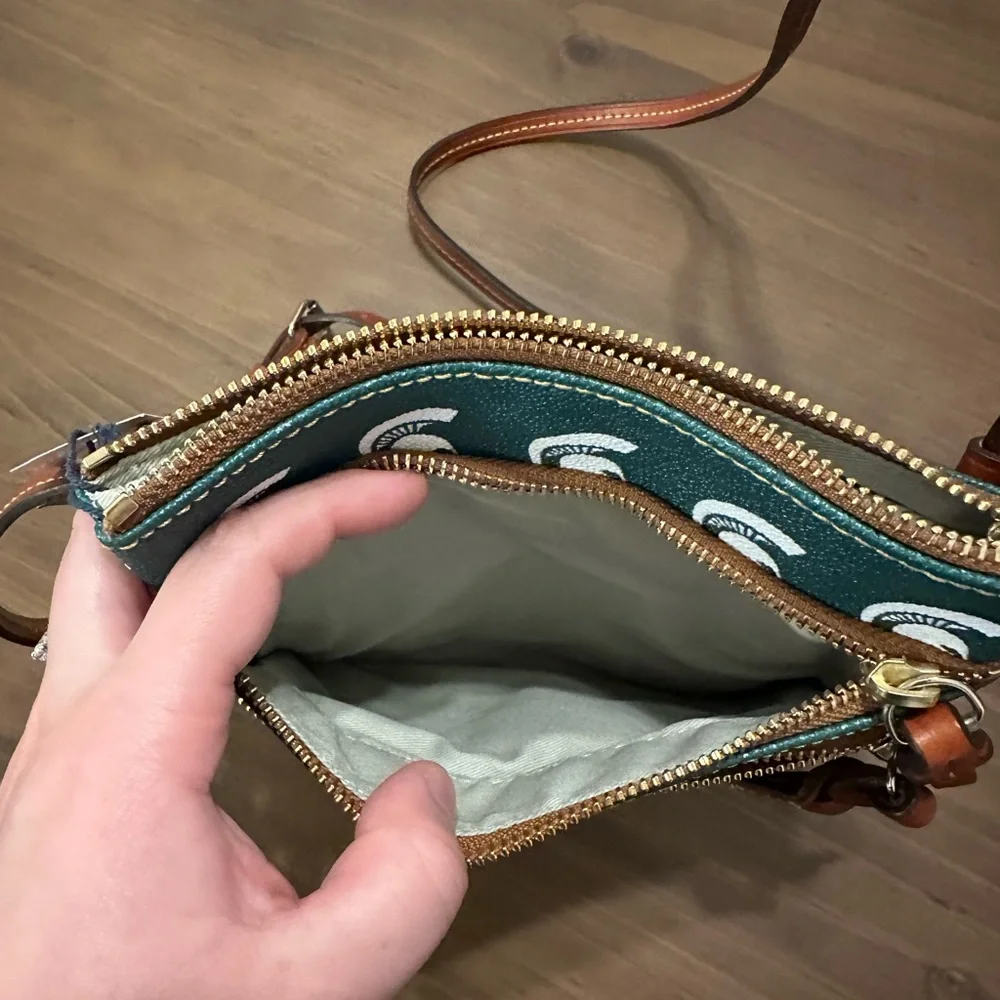 Dooney & Bourke Green and Brown Crossbody Bag - Picture 6 of 8